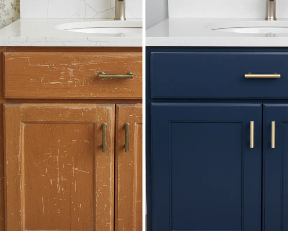 painting bathroom cabinets